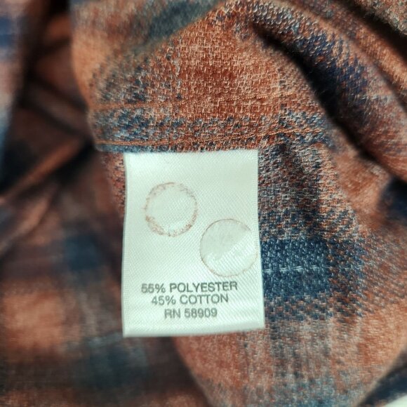 ROWM Mens Plaid Long Sleeve Button-Up Shirt size 3XT Brick Red & Navy - Picture 6 of 10